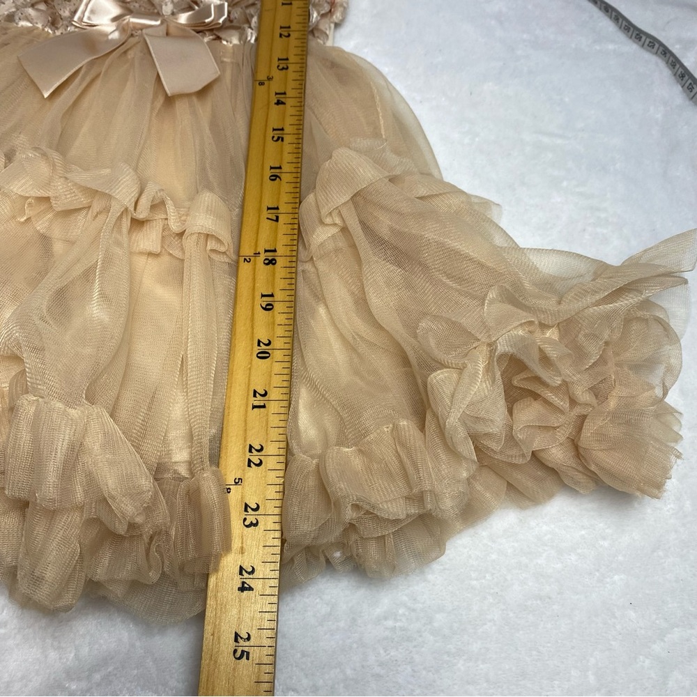 Pochew Elegant Cream Ruffled Dress Size 6/7 - Picture 8 of 12
